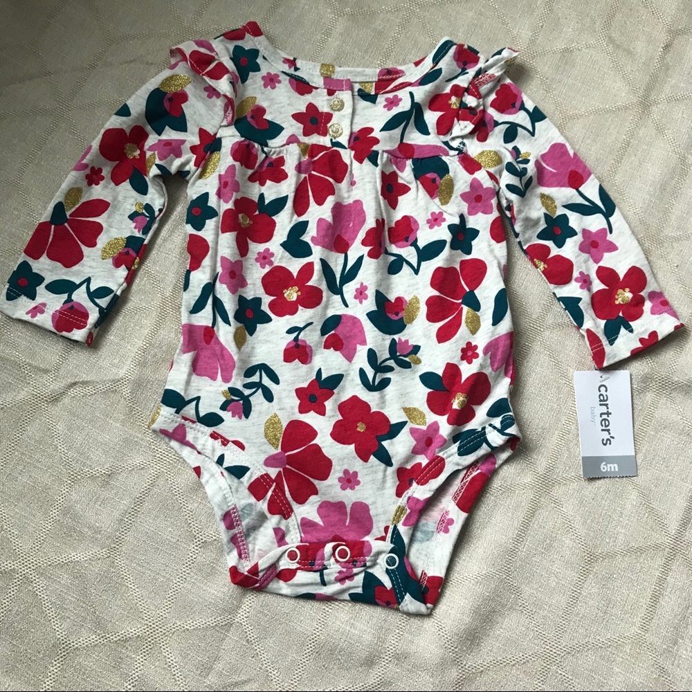 Carter’s Long-sleeve Floral Onesie
